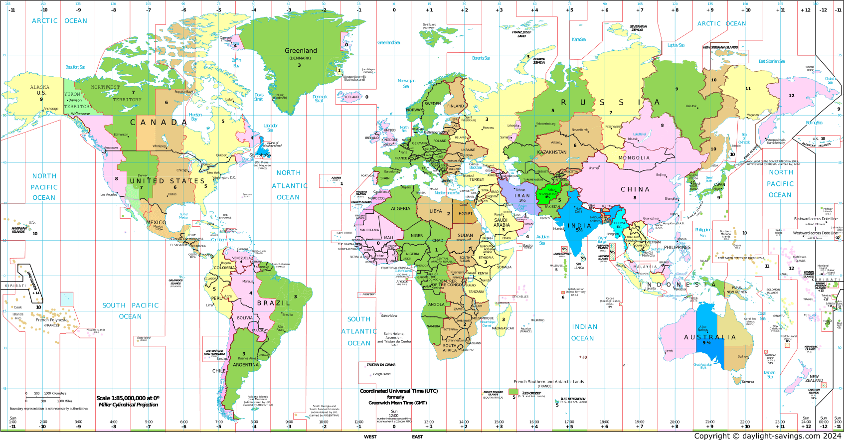 Mapa De Husos Horarios Del Mundo Time Zone Map World Time Zones World