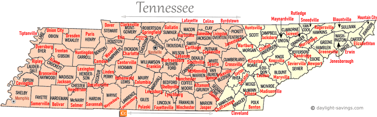 Zonas Horarias Tennessee USA Hora Actual Huso Horario Cambio Horario
